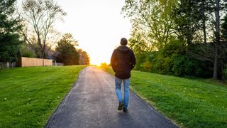 A man walking in a park