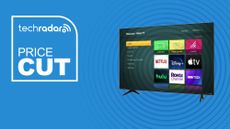 A Hisense 58-inch R6 4K TV on a blue background next to text saying Price Cut.