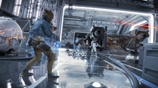 A battle against Stormtroopers in Star Wars Outlaws.